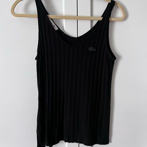 LACOSTE ribbed tank top, black, size 38